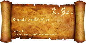 Kosch Zsófia névjegykártya